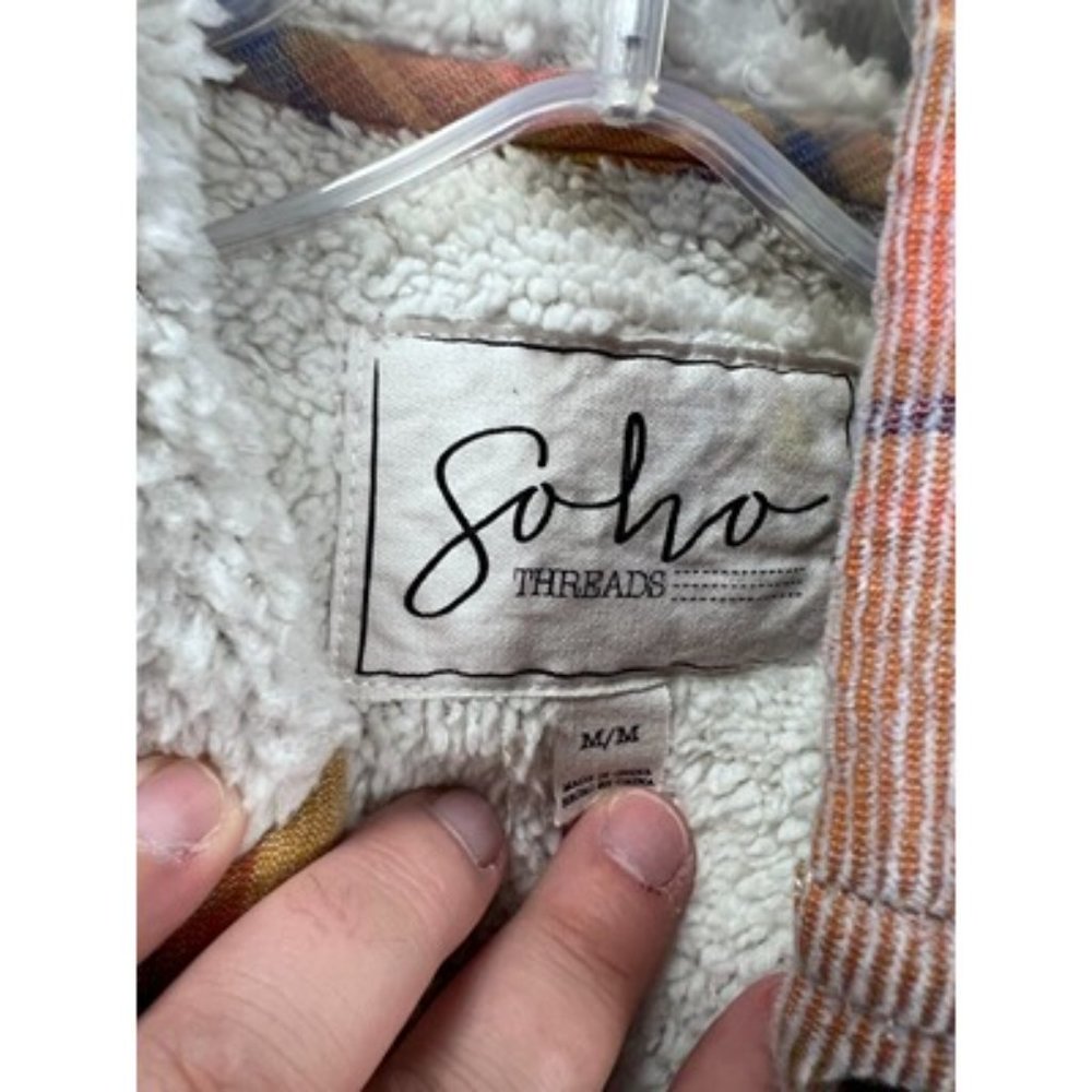 Soho Threads Multicolor Button Up Corduroy Plaid … - image 4